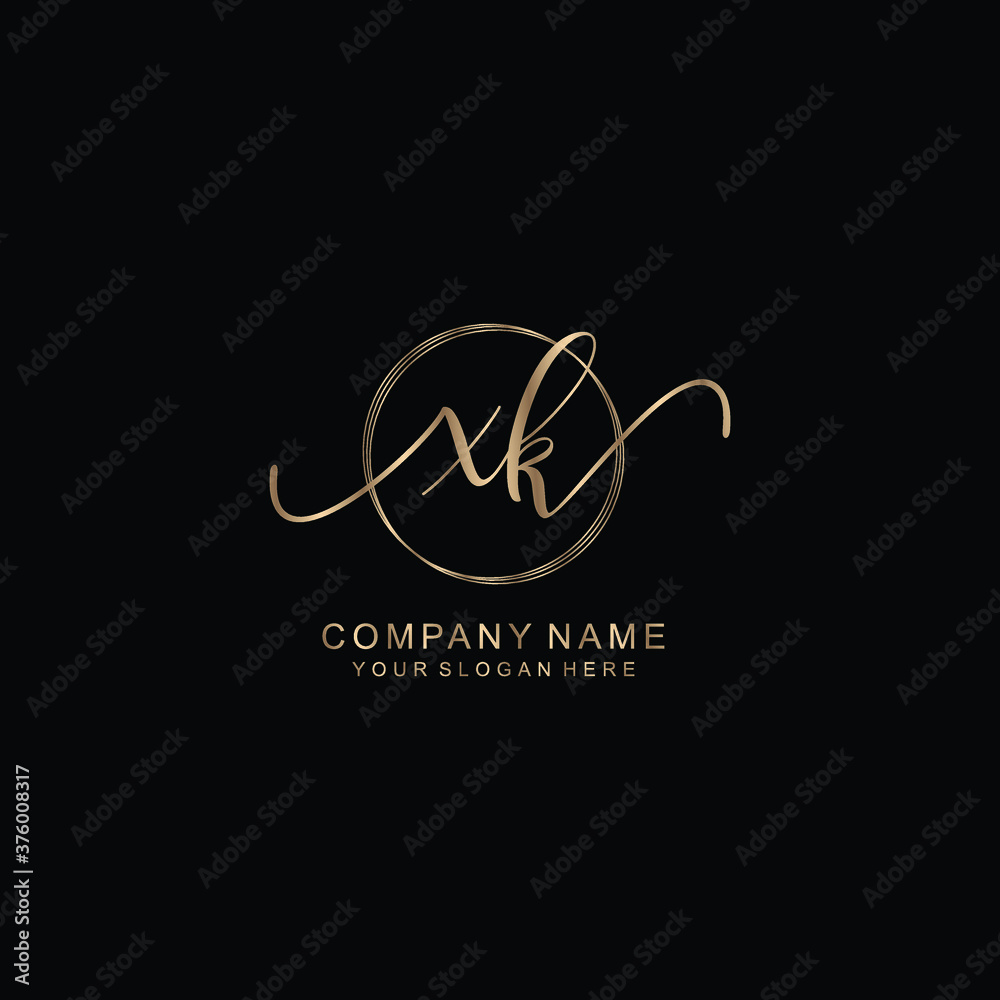XK Initial handwriting logo template vector XK Initial handwriting logo template vector