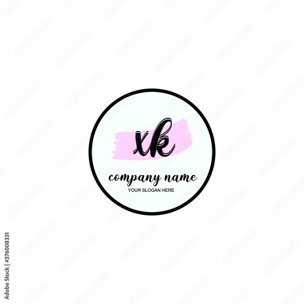 XK Initial handwriting logo template vector XK Initial handwriting logo template vector