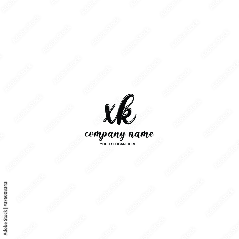 XK Initial handwriting logo template vector XK Initial handwriting logo template vector