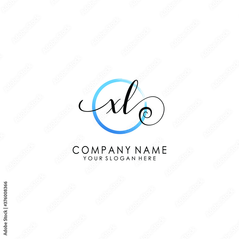 XL Initial handwriting logo template vector XL Initial handwriting logo template vector