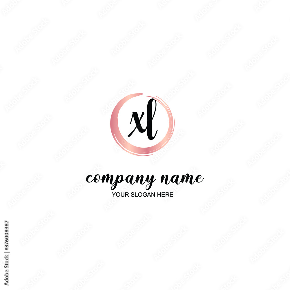 XL Initial handwriting logo template vector XL Initial handwriting logo template vector