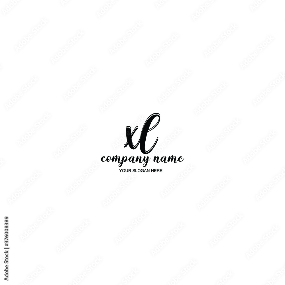 XL Initial handwriting logo template vector XL Initial handwriting logo template vector