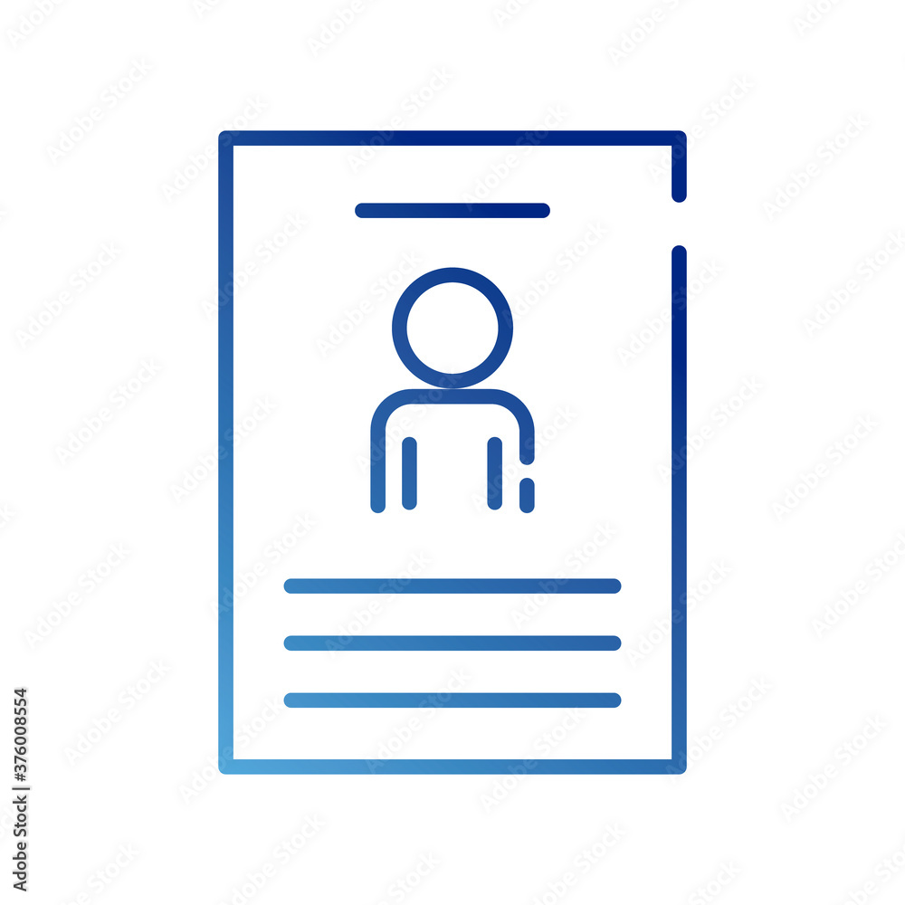 human figure avatar in cv document gradient style icon human figure avatar in cv document gradient style icon