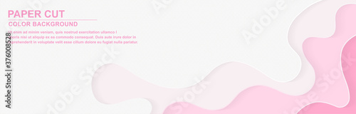Stylish pink paper cut layers background