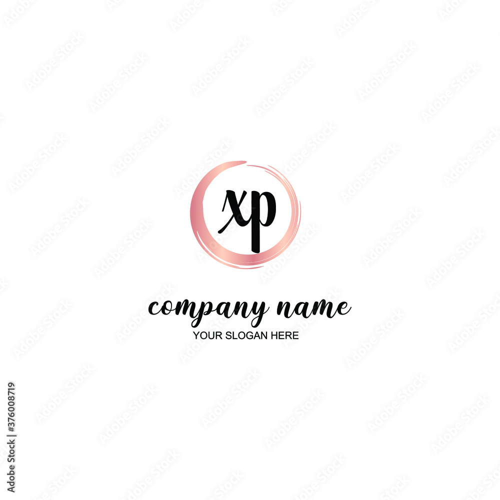 XP Initial handwriting logo template vector