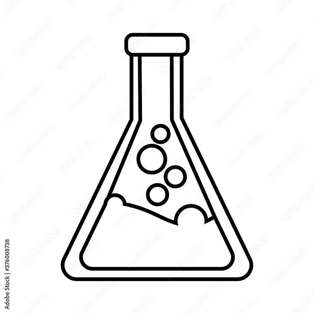 medical tube test flask laboratory line icon