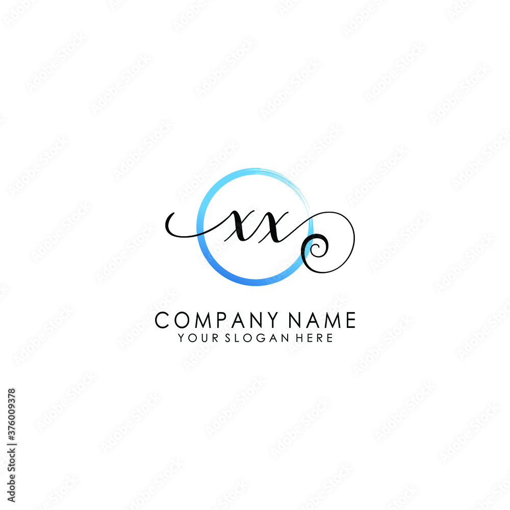 XX Initial handwriting logo template vector XX Initial handwriting logo template vector