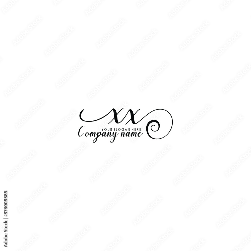XX Initial handwriting logo template vector XX Initial handwriting logo template vector