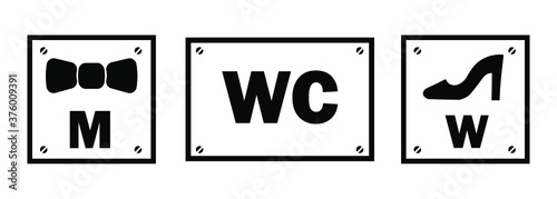 The Icon Of The Toilet. Men's, women's, for persons with Disabilities. Bathroom vector. Illustration of the Wc symbol. Vector graphics isolated on a white background.