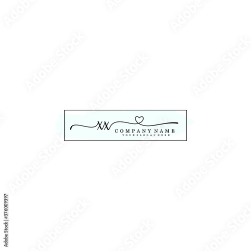 XX Initial handwriting logo template vector