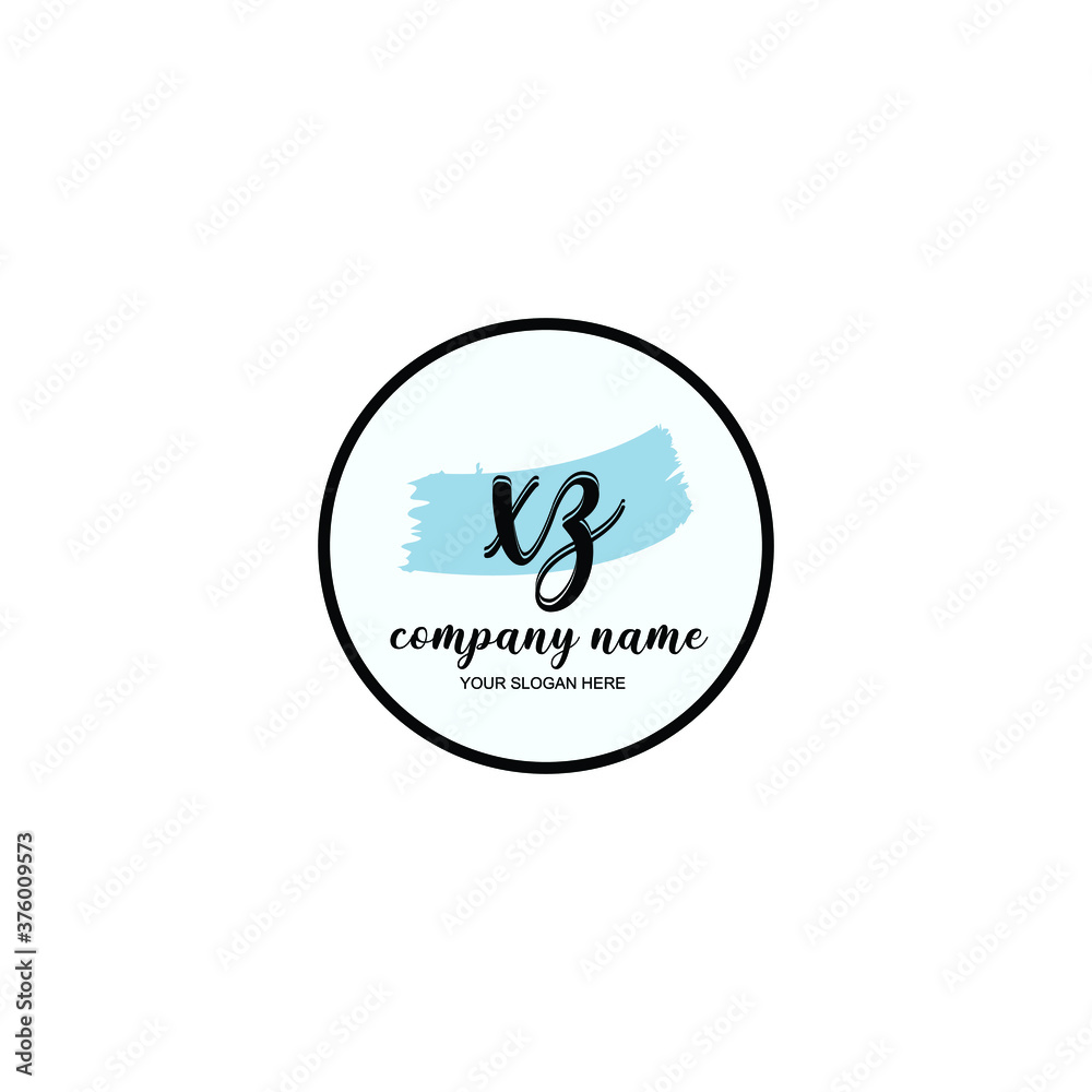 XZ Initial handwriting logo template vector XZ Initial handwriting logo template vector