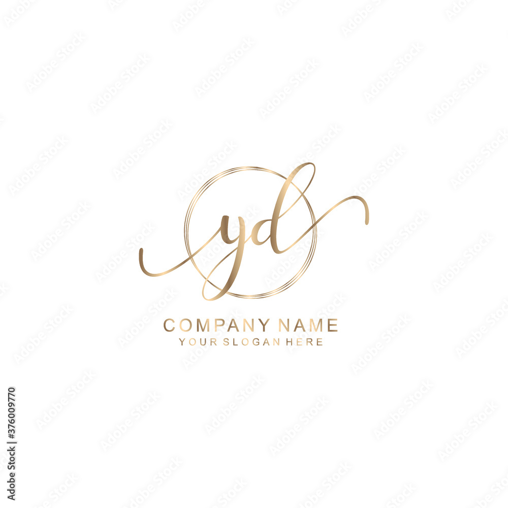 YD Initial handwriting logo template vector YD Initial handwriting logo template vector