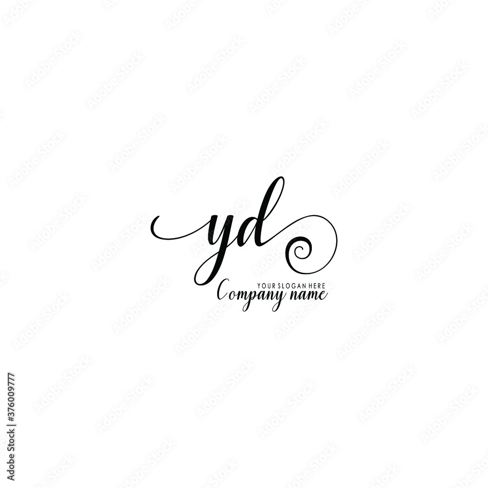 YD Initial handwriting logo template vector YD Initial handwriting logo template vector