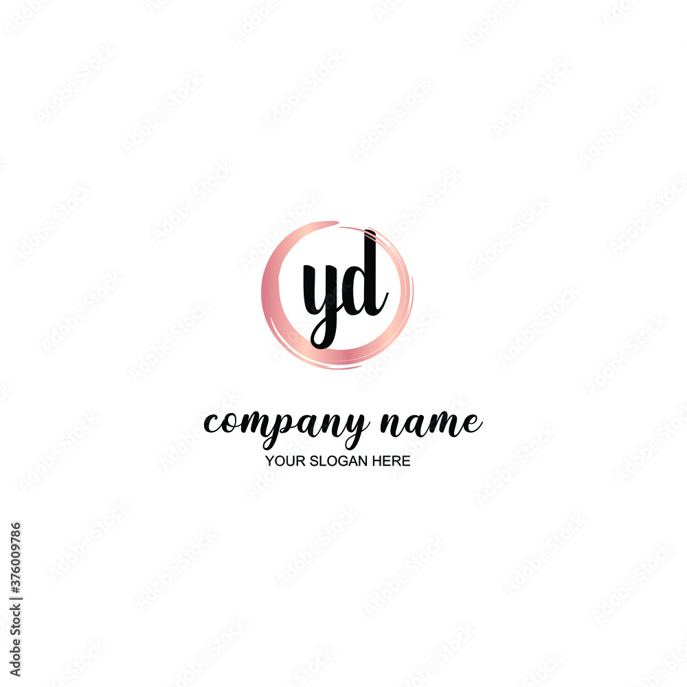 YD Initial handwriting logo template vector YD Initial handwriting logo template vector