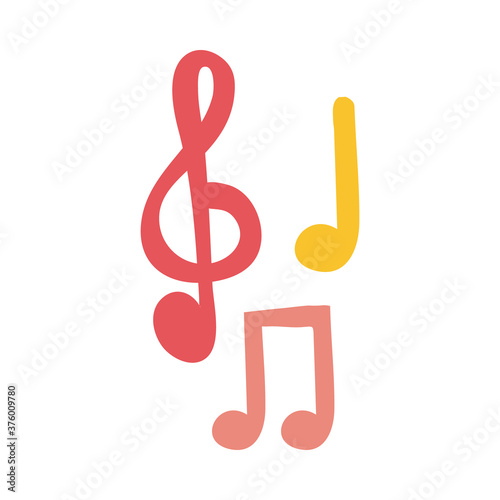 music notes flat style icon