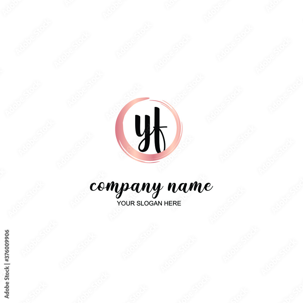 YF Initial handwriting logo template vector YF Initial handwriting logo template vector
