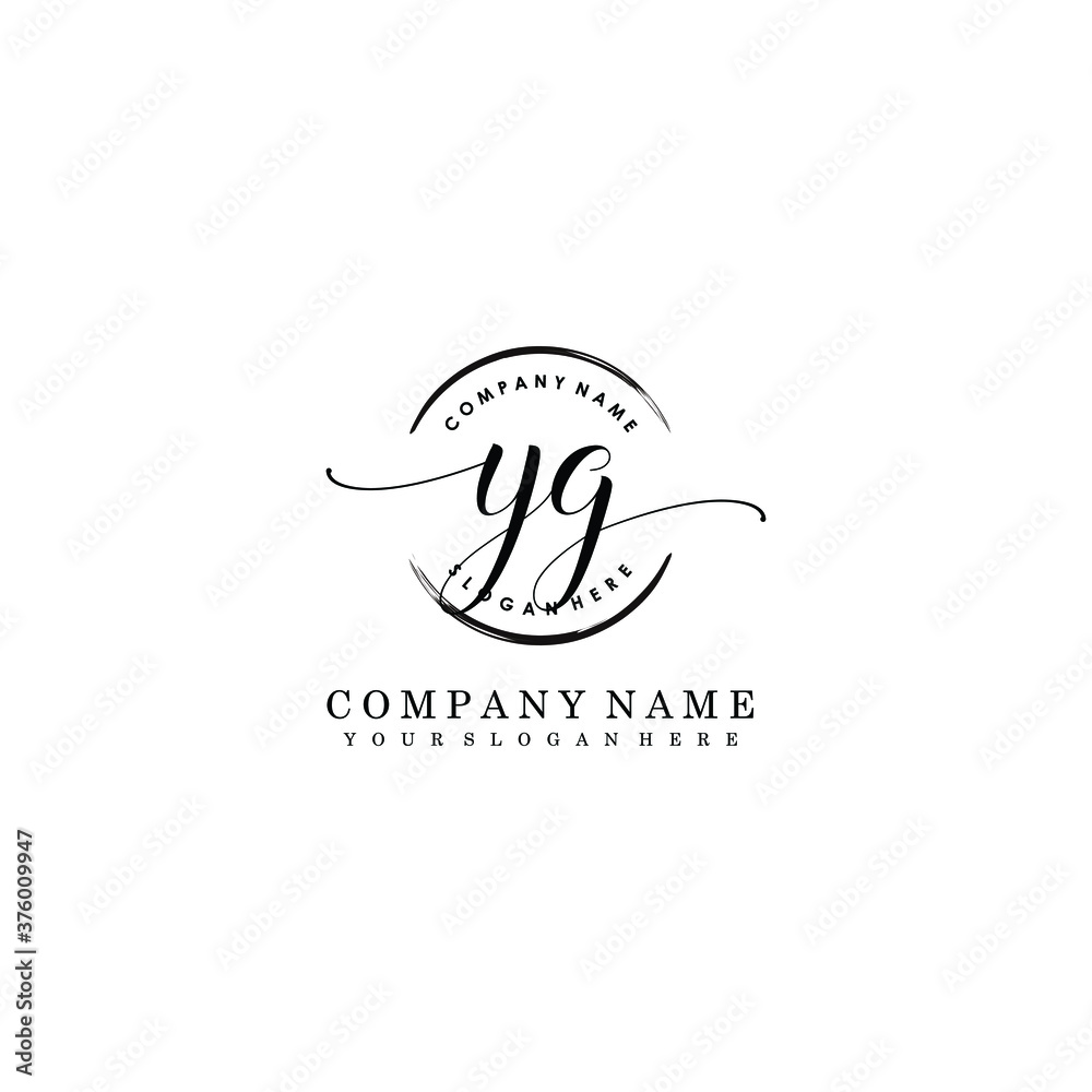 YG Initial handwriting logo template vector YG Initial handwriting logo template vector