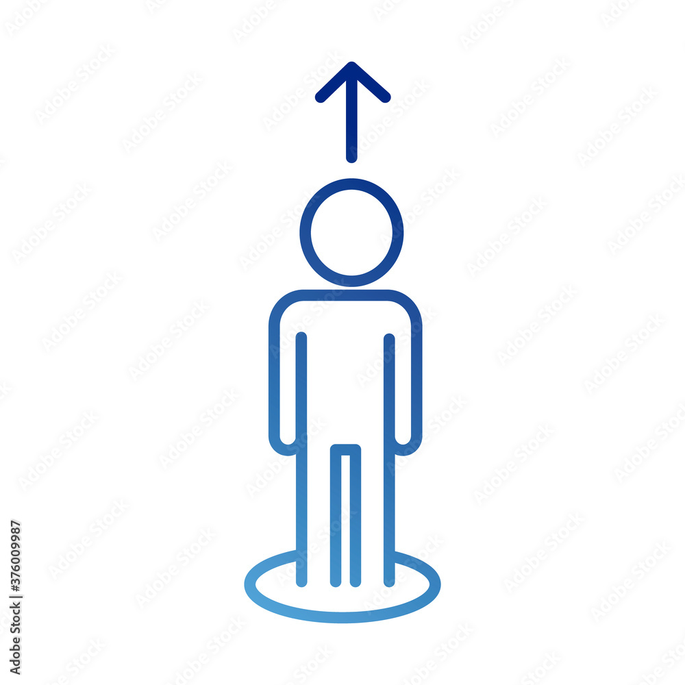 human figure avatar with arrow up gradient style icon human figure avatar with arrow up gradient style icon