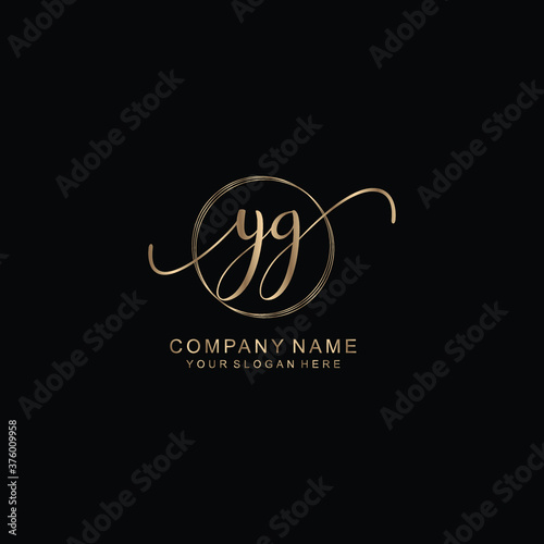 YG Initial handwriting logo template vector