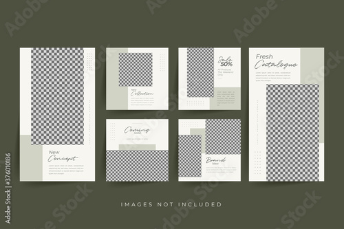 Trendy social media post templates For personal and business accounts with geometric elements Vector illustration
