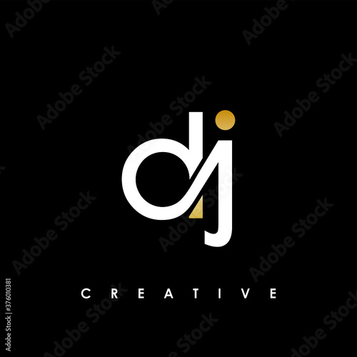 DJ Letter Initial Logo Design Template Vector Illustration