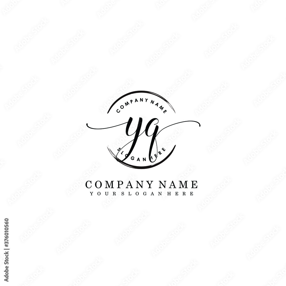 YQ Initial handwriting logo template vector YQ Initial handwriting logo template vector