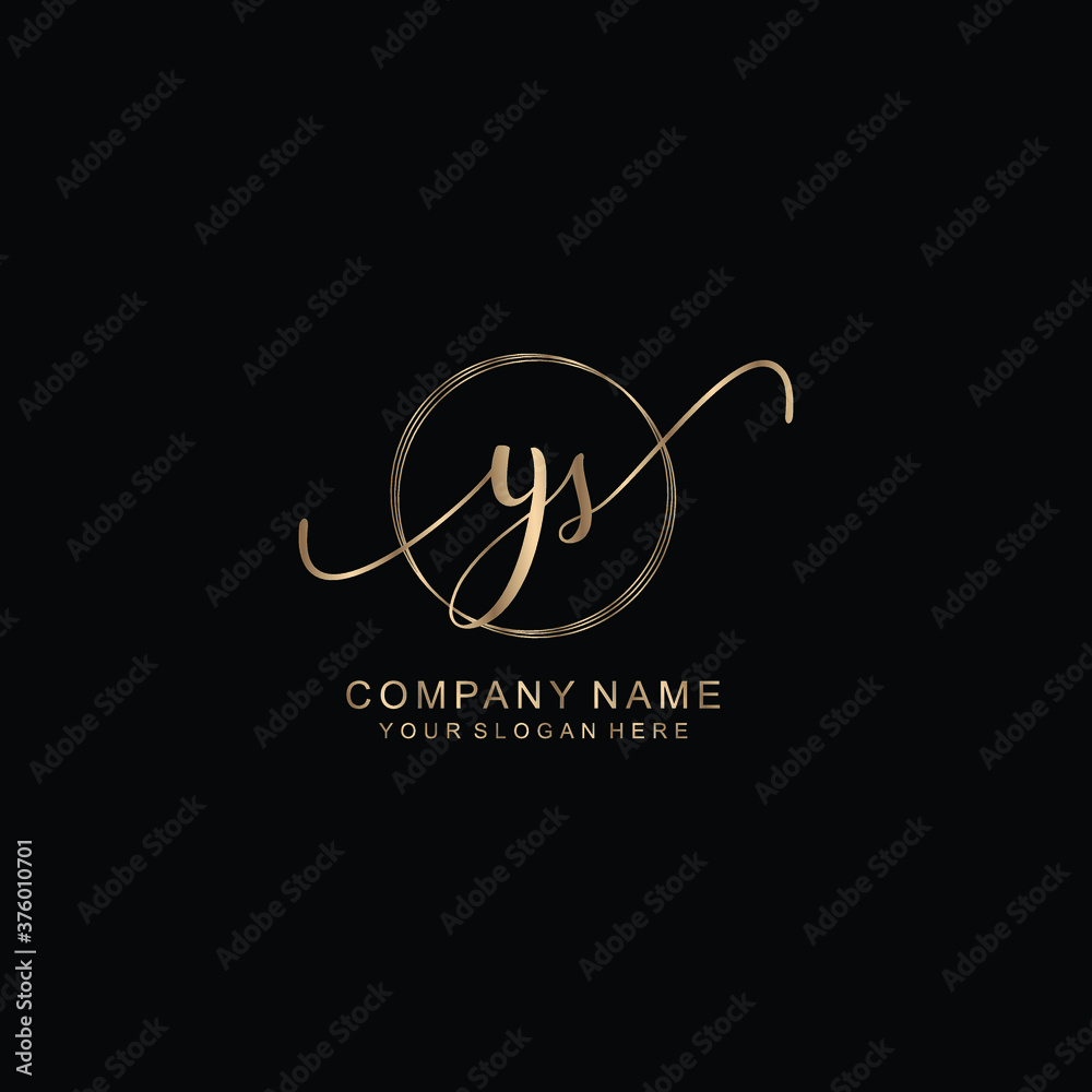 YS Initial handwriting logo template vector YS Initial handwriting logo template vector