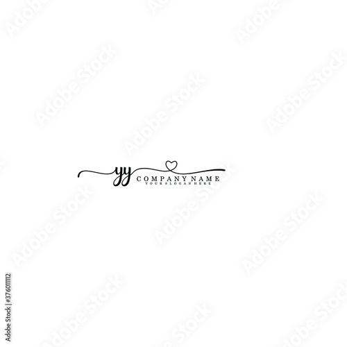 YY nitial handwriting logo template vector 