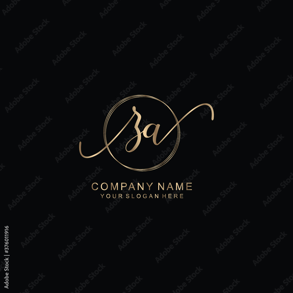 ZA Initial handwriting logo template vector
ZA Initial handwriting logo template vector
