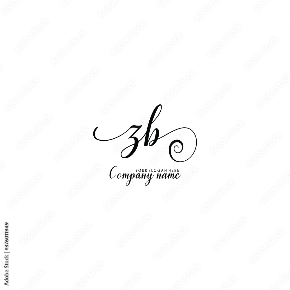 ZB Initial handwriting logo template vector
ZB Initial handwriting logo template vector