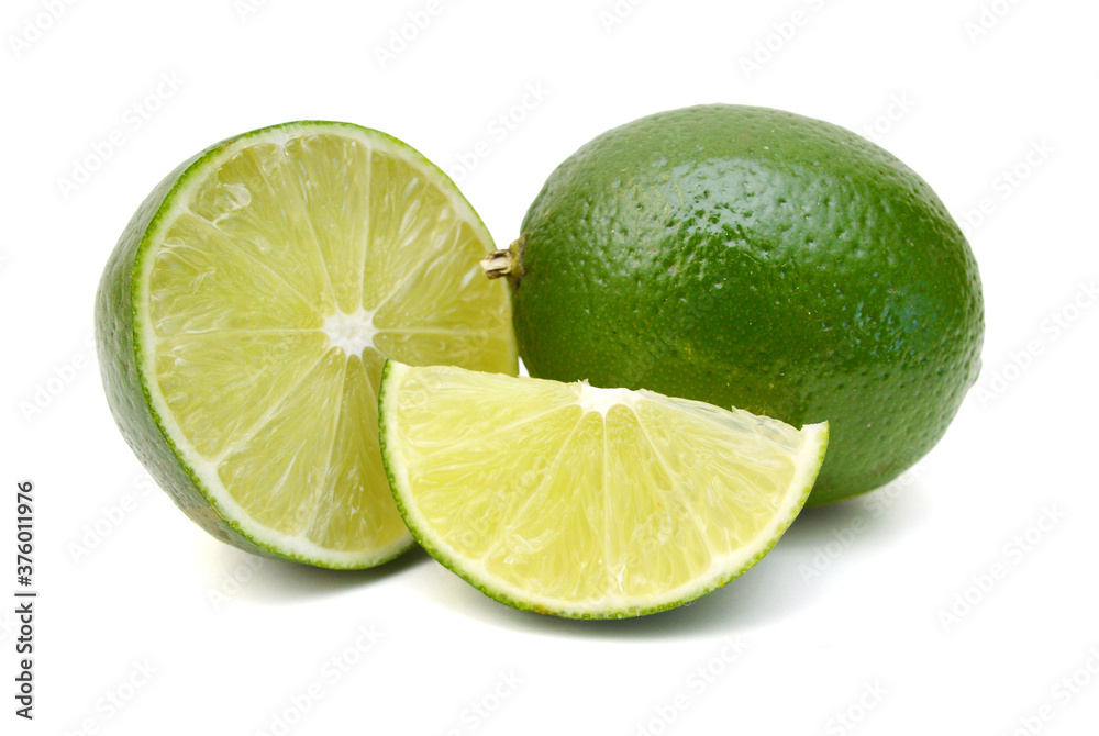 Citrus lime fruit isolated on white background cutout Citrus lime fruit isolated on white background cutout