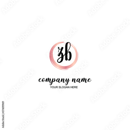 ZB Initial handwriting logo template vector 