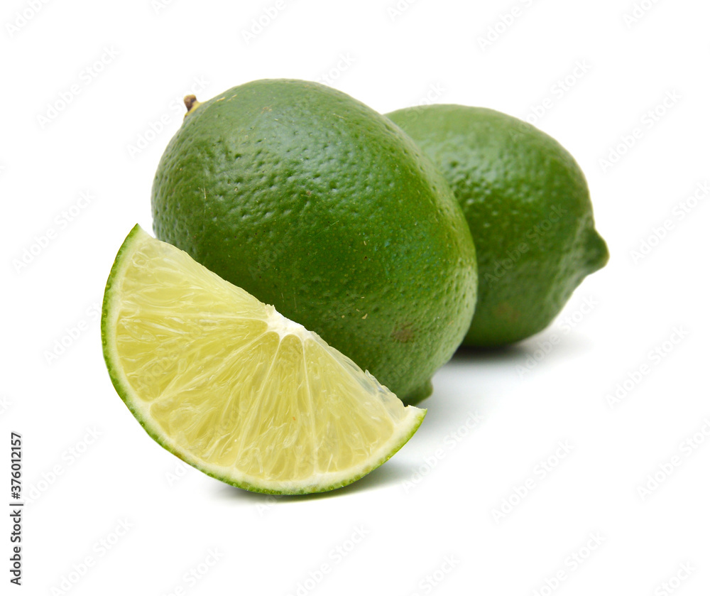 Citrus lime fruit isolated on white background cutout Citrus lime fruit isolated on white background cutout