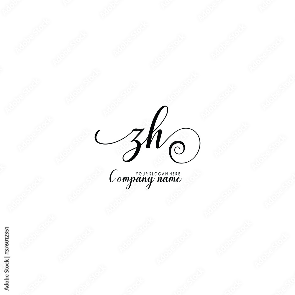 ZH Initial handwriting logo template vector
ZH Initial handwriting logo template vector