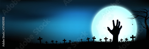 Happy Halloween banners with blue and dark background,Vector graphic illustration