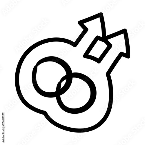 gay gender symbol of sexual orientation line style icon