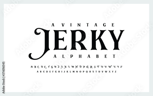 Vintage and classic display alphabet. Vector illustration of font set. Typography a to z.