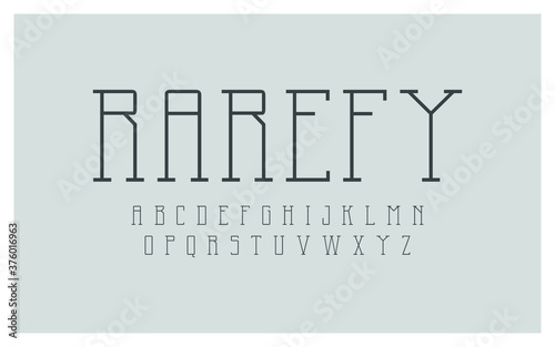 Condensed alphabet letters font and number. Timeless typography fonts vector illustration.