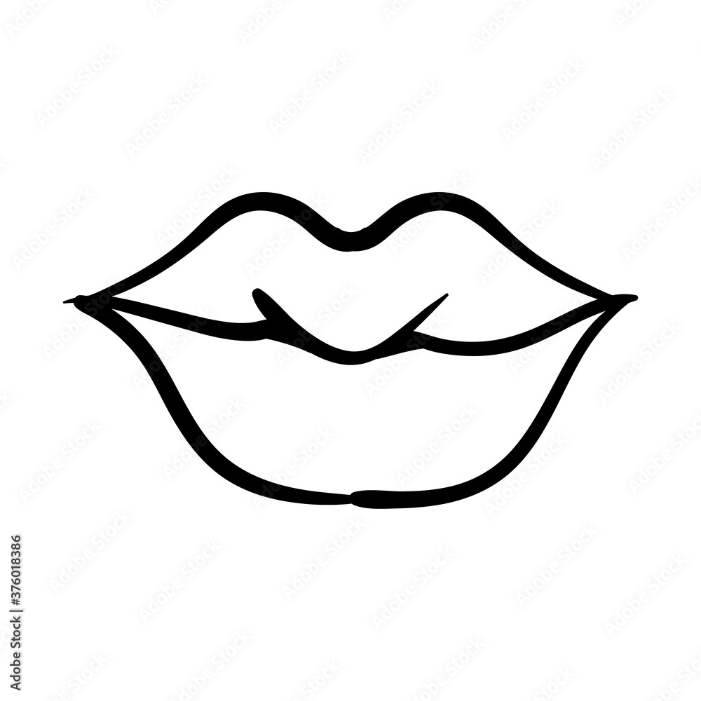 sexi mouth pop art line style icon sexi mouth pop art line style icon
