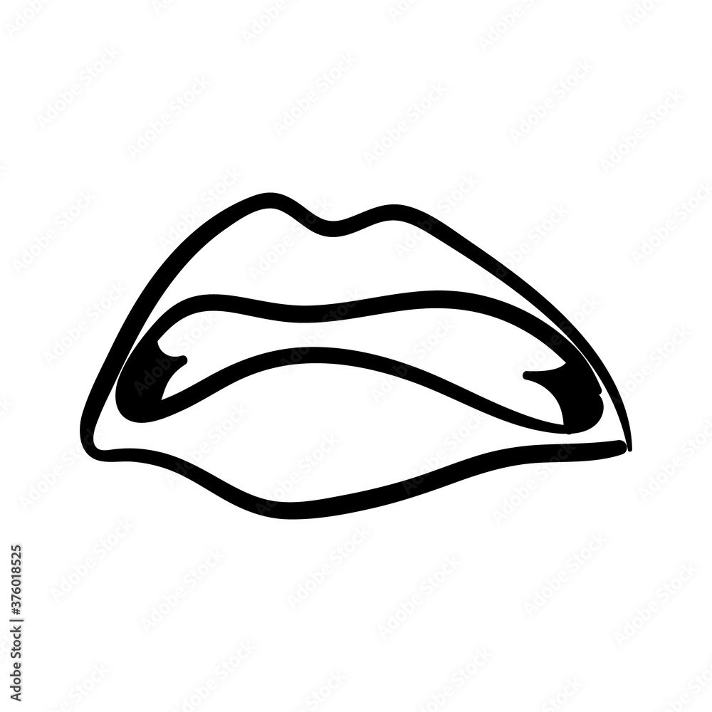 sexi mouth and teeth pop art line style icon sexi mouth and teeth pop art line style icon