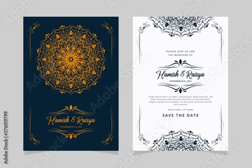 elegant indian wedding invitation card template design