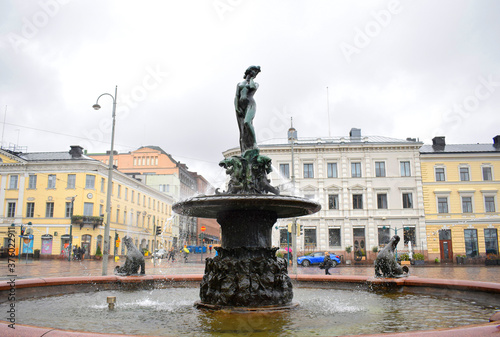 Statue Havis Amanda in square Kauppatori, Helsinki Finland