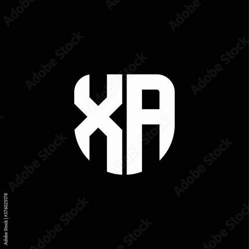 xa logo monogram with circular shape shield design template photo