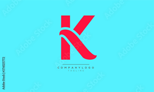 K initials monogram letter text alphabet logo design	