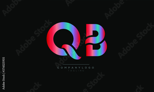 QB initials monogram letter text alphabet logo design	