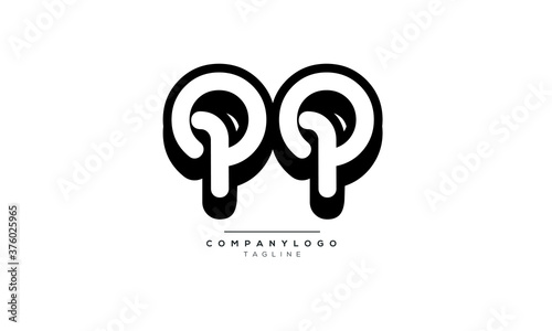 QQ initials monogram letter text alphabet logo design	