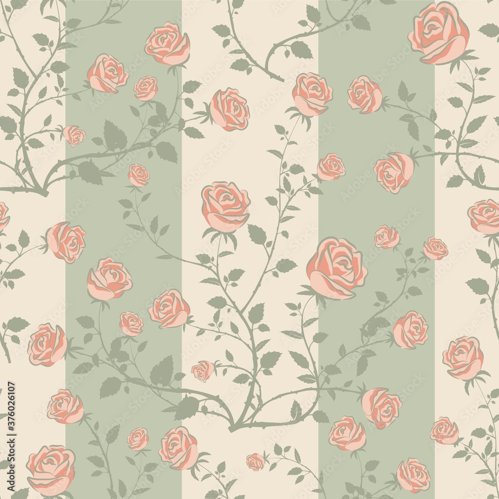 Obraz premium Rosetree seamless pattern vector image