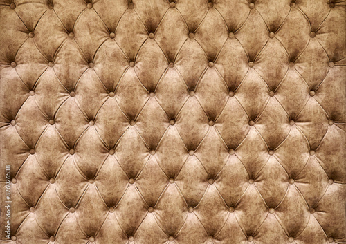 Carriage coupler. Panel of brown fabric made by the method of a carriage coupler