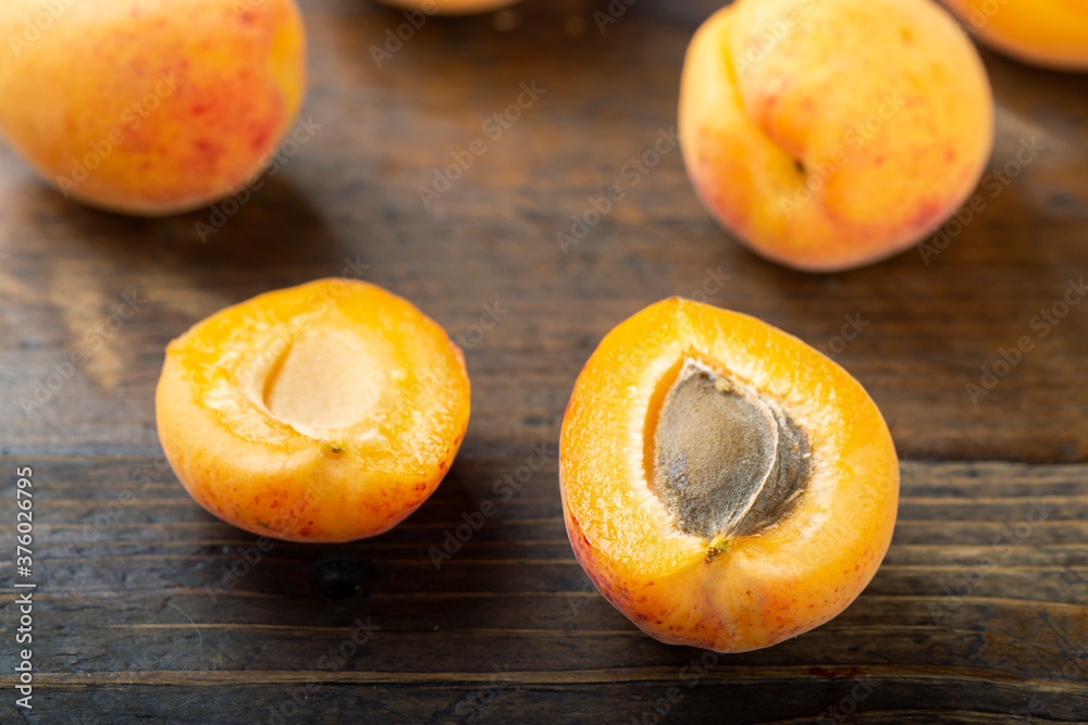 half ripe apricots