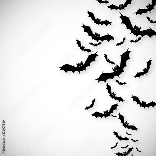 Flock of bats, vector art illustration.
